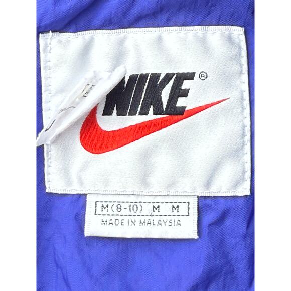 VTG 90's Nike Jacket Anorak Windbreaker Purple Swoosh Pullover Hood 1/2 Zip Sz M - Picture 4 of 4